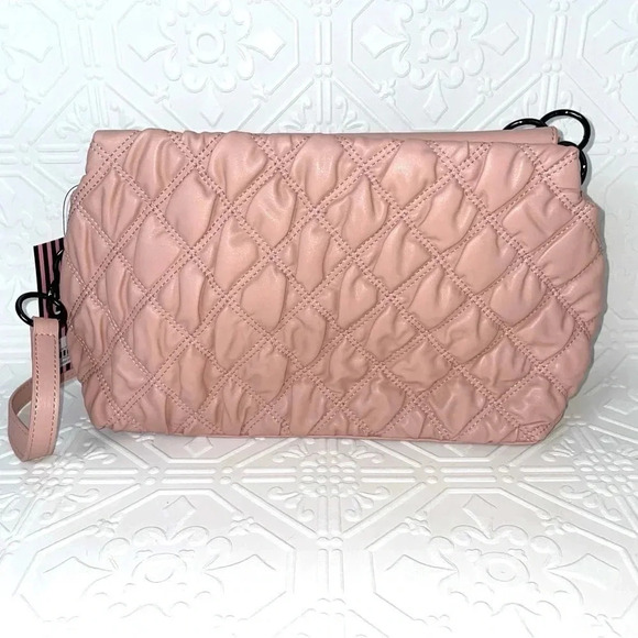 NWTโ Gilda Paris Pink Blush Soft Quilted Studded Chain Strap Handbag Purse - Picture 7 of 9